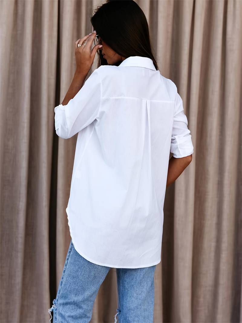 Valenzora | Solid, simple shirt with button placket at the front