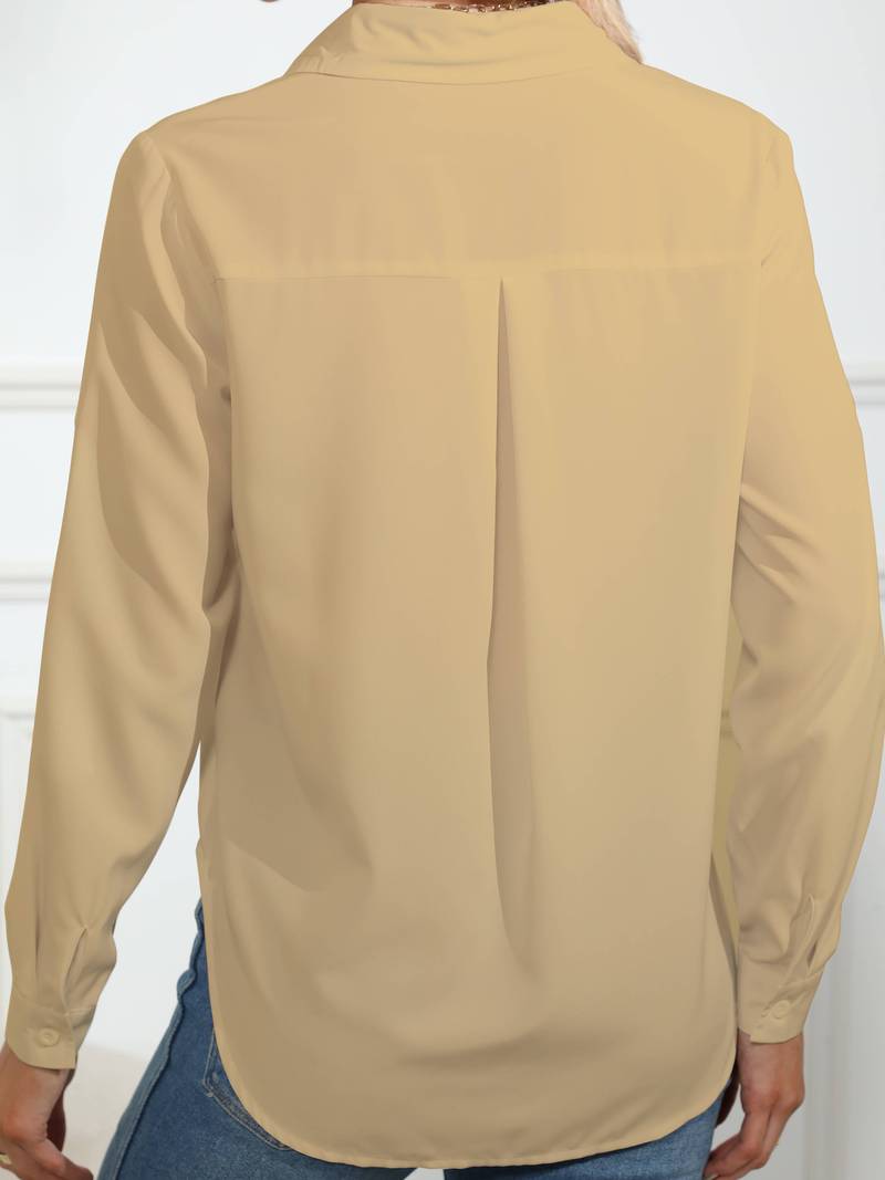 Valenzora | Solid, simple shirt with button placket at the front