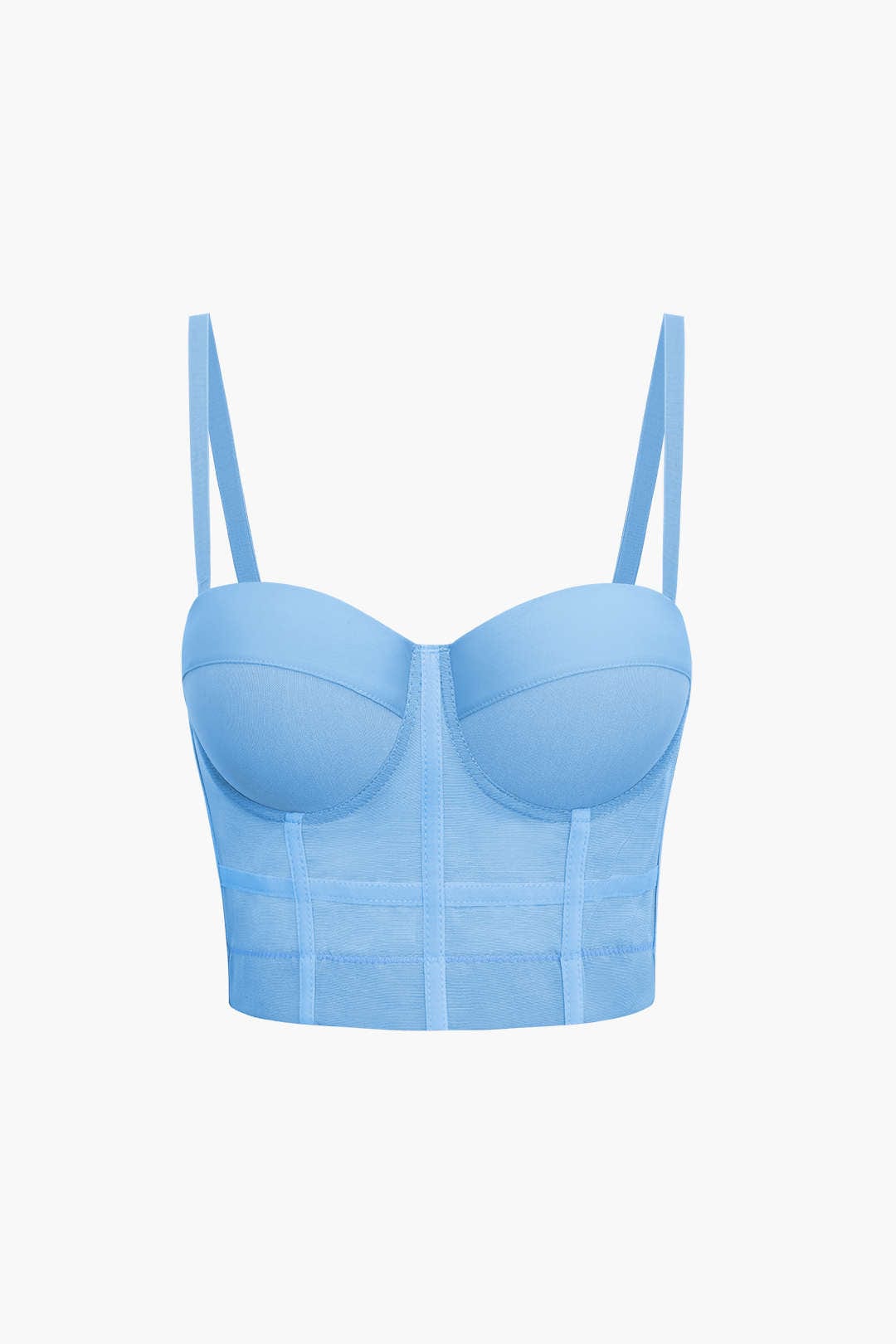 Valenzora | Figure-hugging bustier top with underwire cups and transparent mesh structure