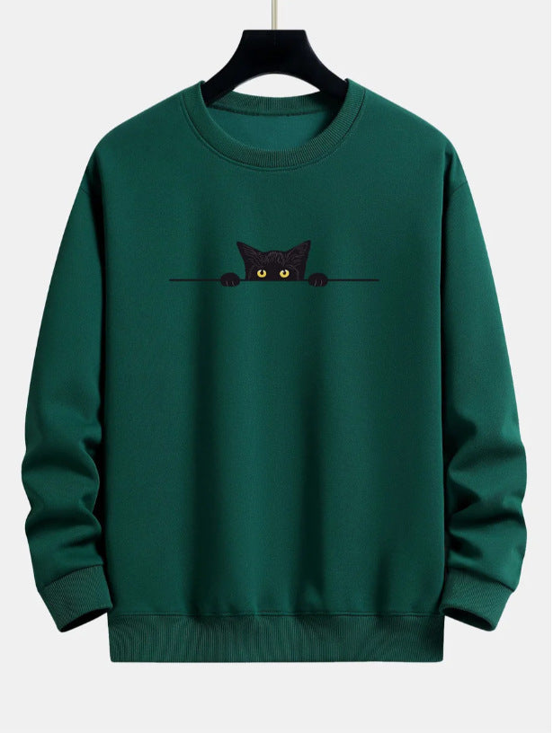 Valenzora | Relax Fit Sweatshirt with Black Cat Print