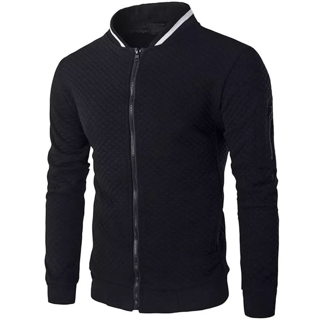 Valenzora | Jacquard Zip Bomber Jacket