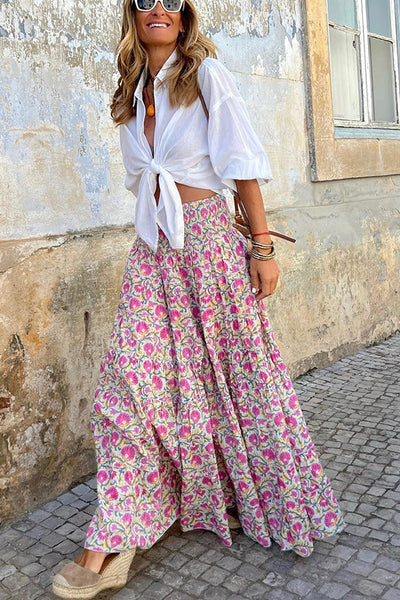 Valenzora | Summer Long Skirts Boho Print