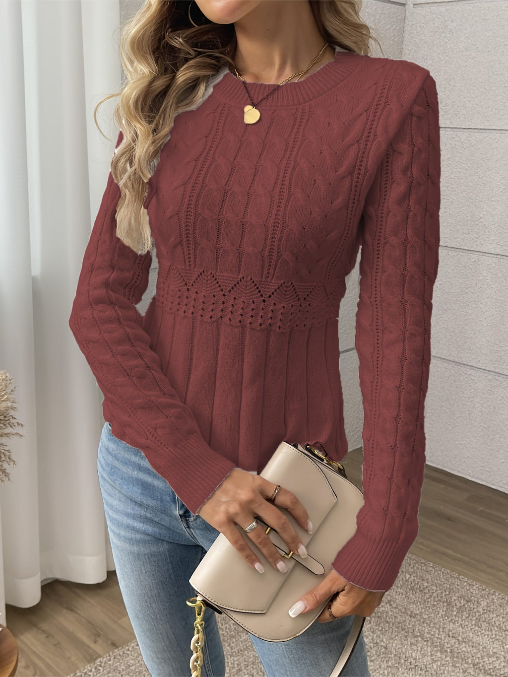 Valenzora | Damen-Strickpullover – luxuriöses Strickmuster mit bequemem Schnitt