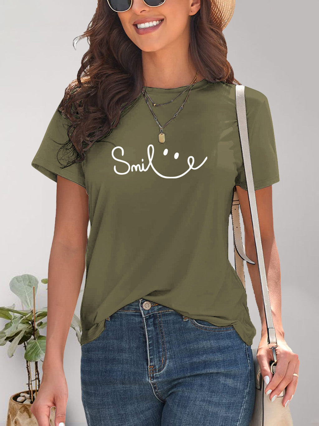 Valenzora | Smile Crew Neck Kurzarm-T-Shirt