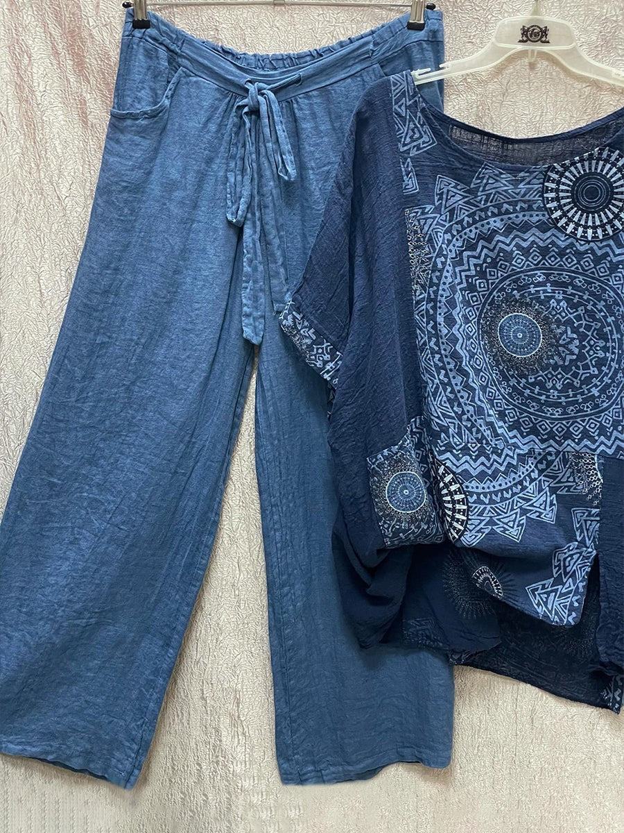 Valenzora | Zweiteiliges Set mit lockerem Bohemian-Print