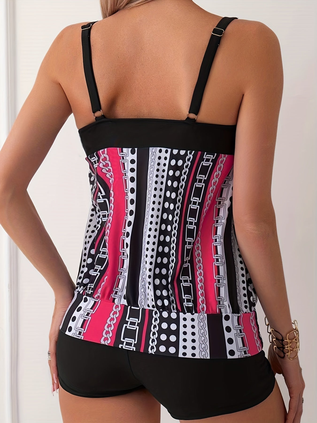 Valenzora | Tankini set with stripes and dots