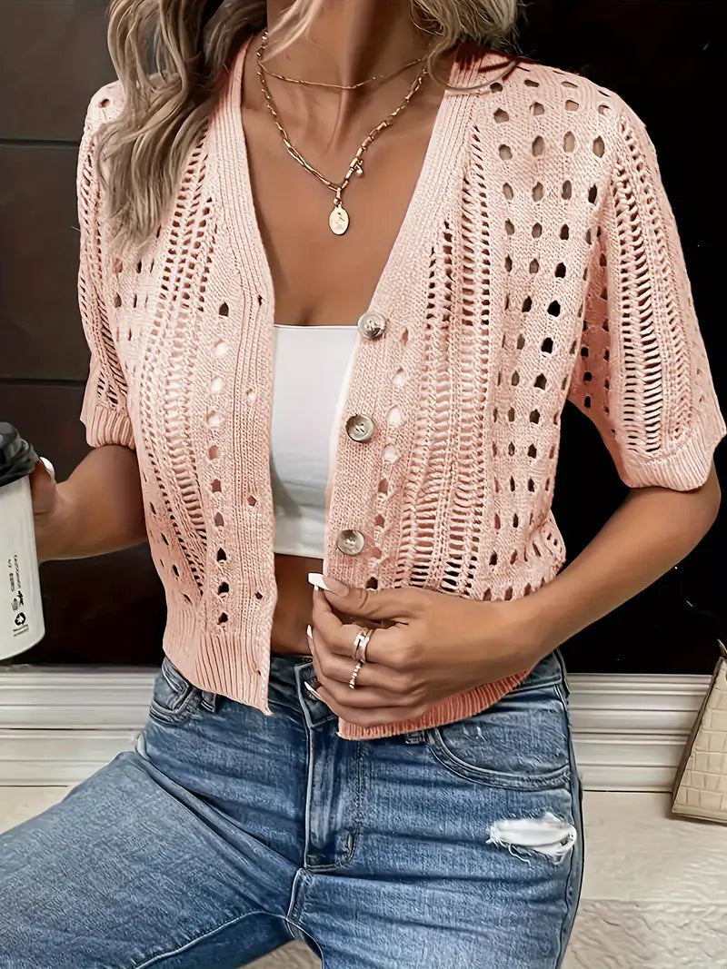Valenzora | Vielseitiger Komfort, eleganter V-Ausschnitt Cardigan für Damen