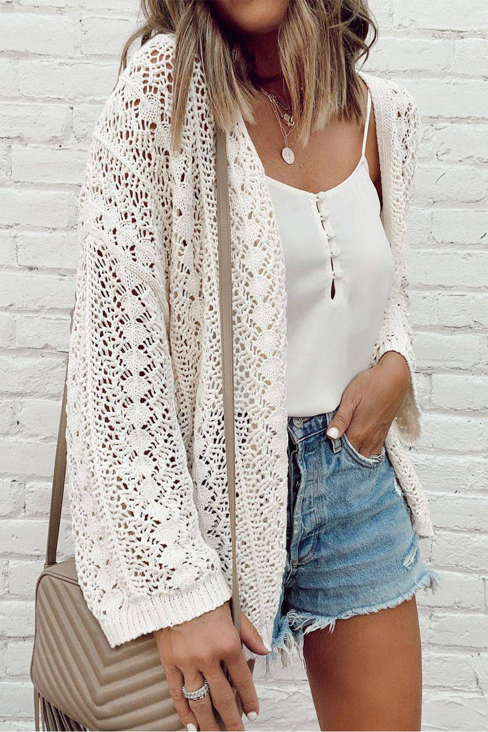Valenzora | Strickjacke mit überschnittenen Schultern für Damen