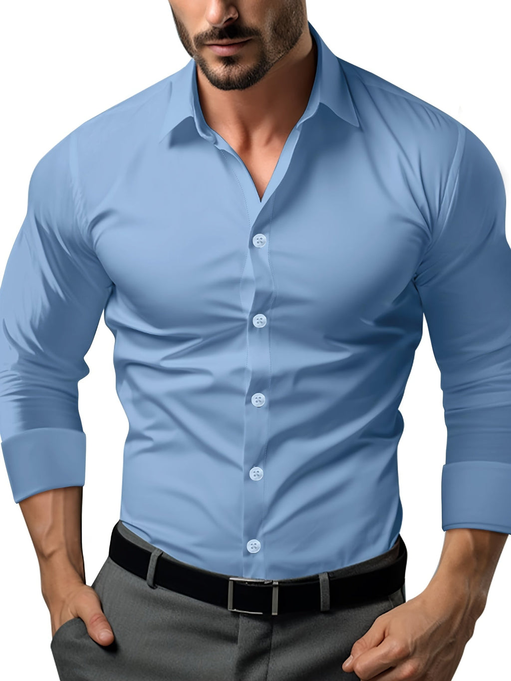 Valenzora | Slim Fit Plain Cotton Shirt