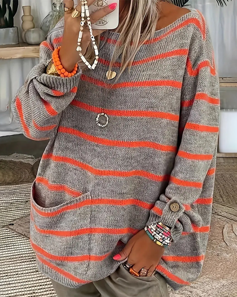 Valenzora – Warm striped women's sweater