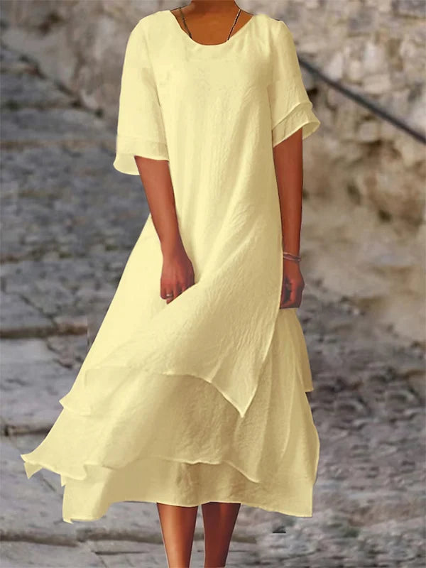 Valenzora | Chic elegance block slit dress
