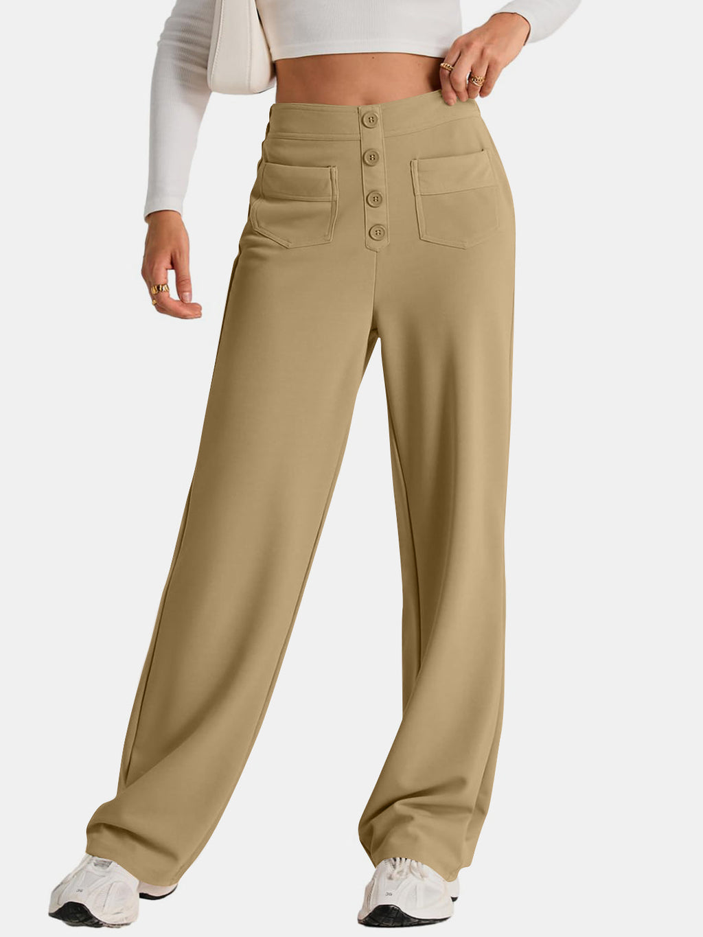 Valenzora | Wide-waisted trousers with pockets, elegant and comfortable