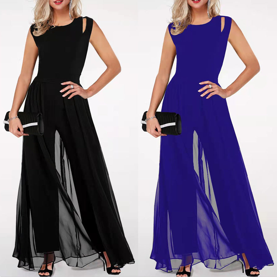Valenzora | Solid Color Women's Jumpsuit Made of Milk Silk