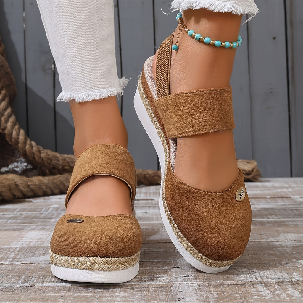Valenzora | Women's Platform Sandals: Non-slip, Closed Toe, Elastic Strap
