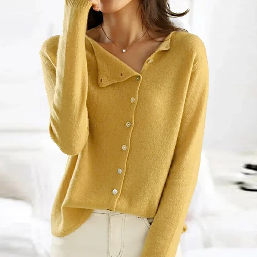 Valenzora | Damen Strickjacke mit Knopfleiste – stylische Weste