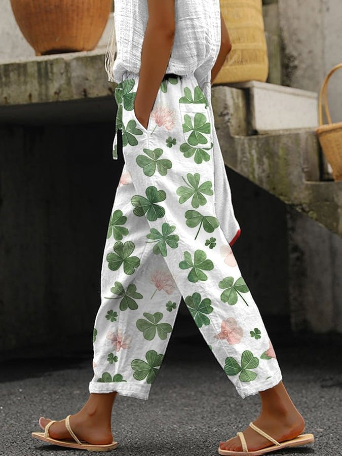 Valenzora | Comfortable wide-leg trousers with a modern print for women