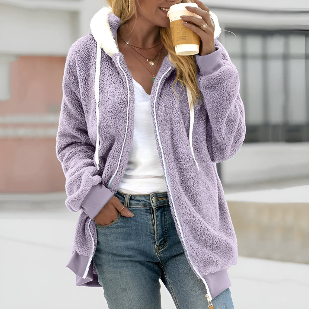 Valenzora | Bequeme, superweiche Fleecejacke mit Kapuze