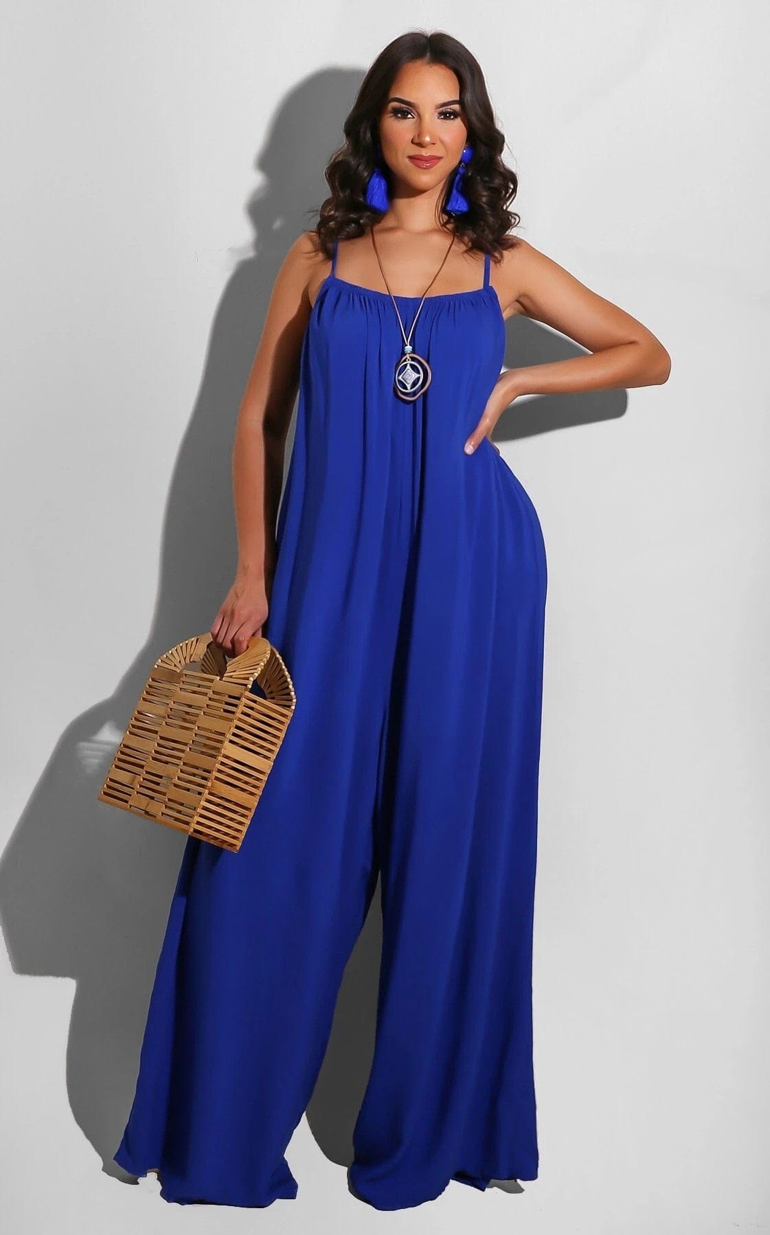 Camisole jumpsuit with wide legs