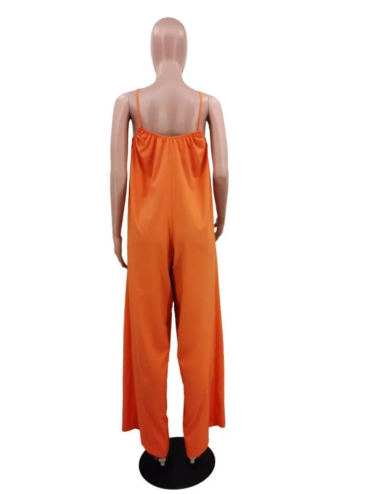 Camisole jumpsuit with wide legs
