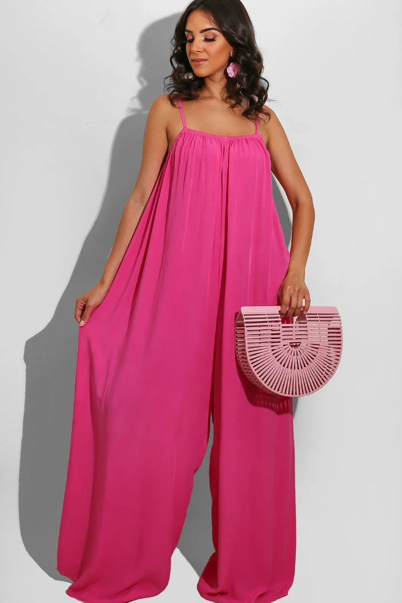 Camisole jumpsuit with wide legs