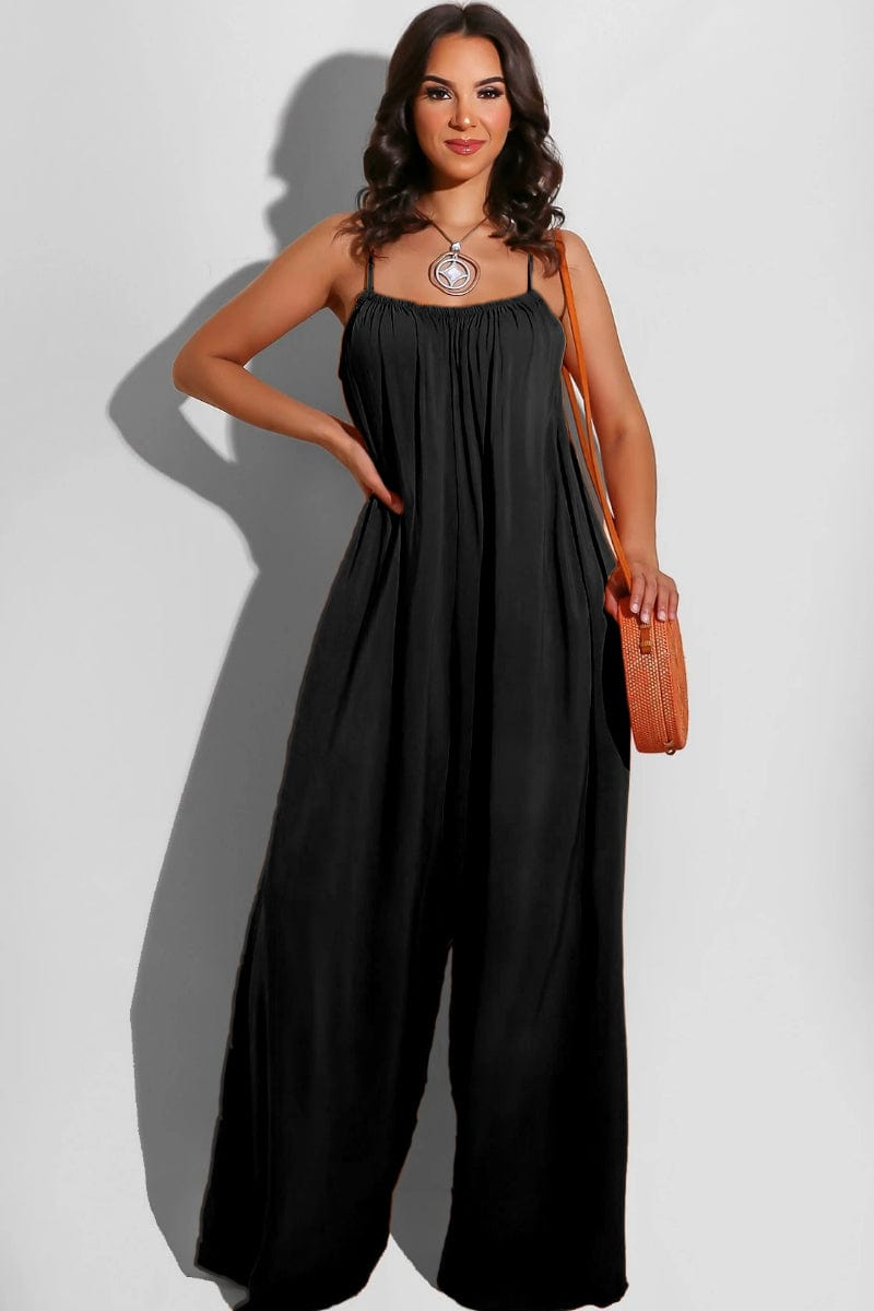 Camisole jumpsuit with wide legs