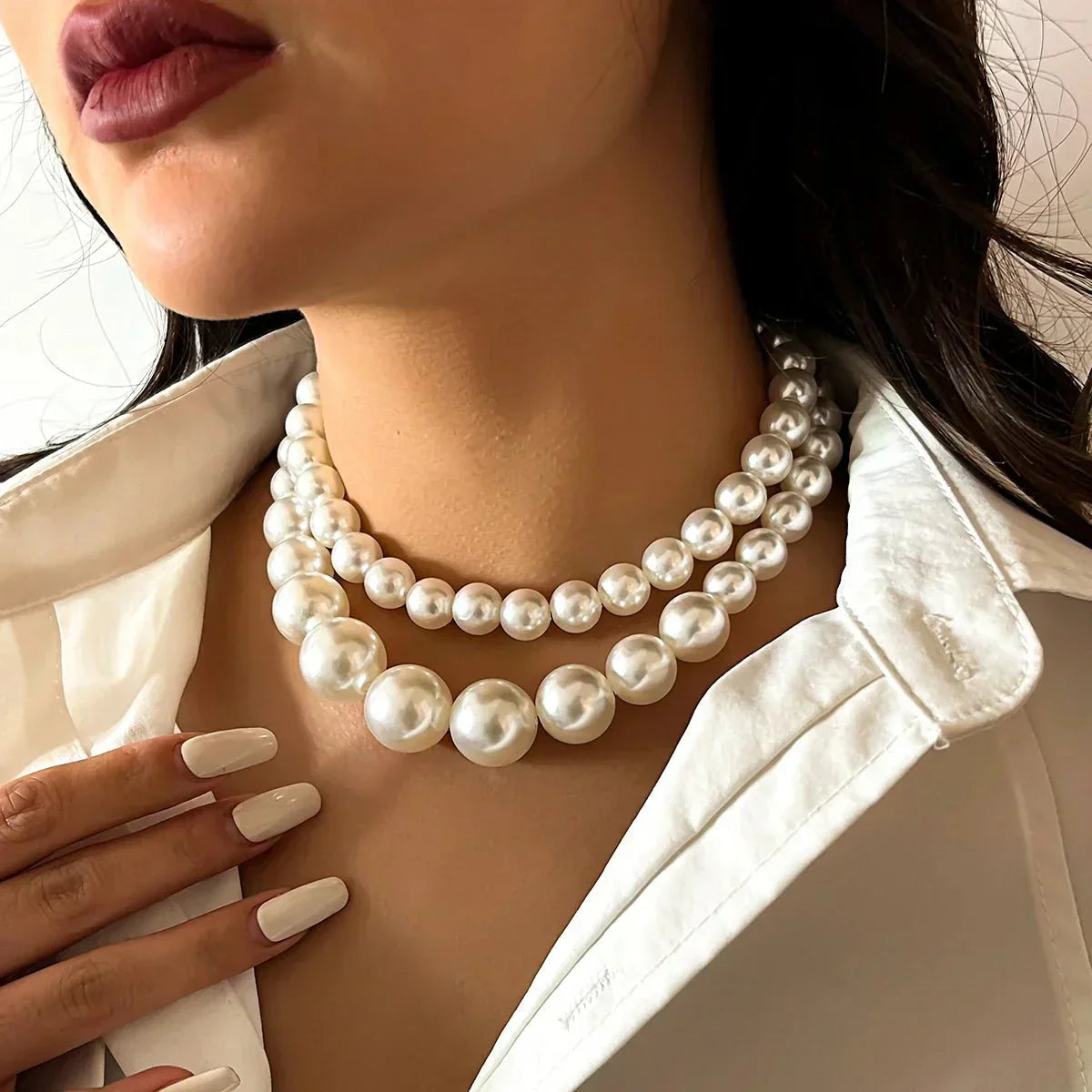 Valenzora | Doppellagiges Collier-Set für Damen mit Verzierungen