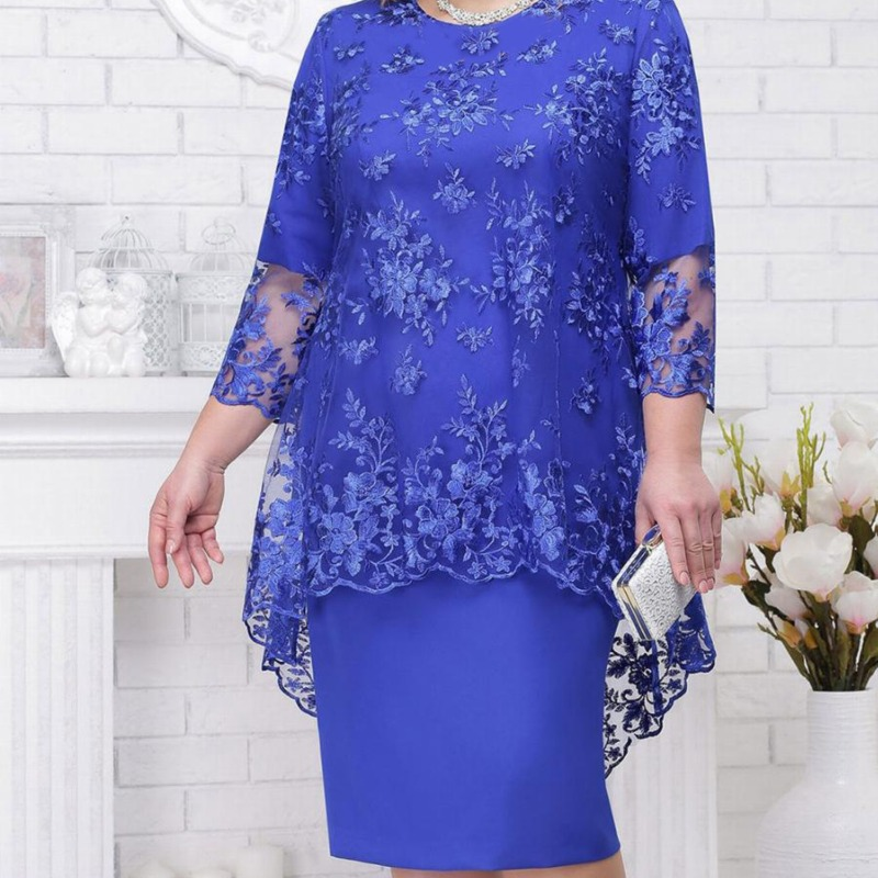 Valenzora | Elegantes Damen-Abendkleid mit 3/4-Spitzenärmeln
