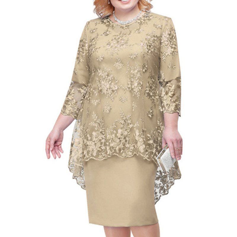 Valenzora | Elegantes Damen-Abendkleid mit 3/4-Spitzenärmeln