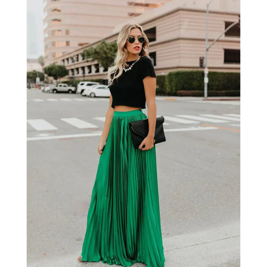 Valenzora | Pleated Maxi Skirt for Women