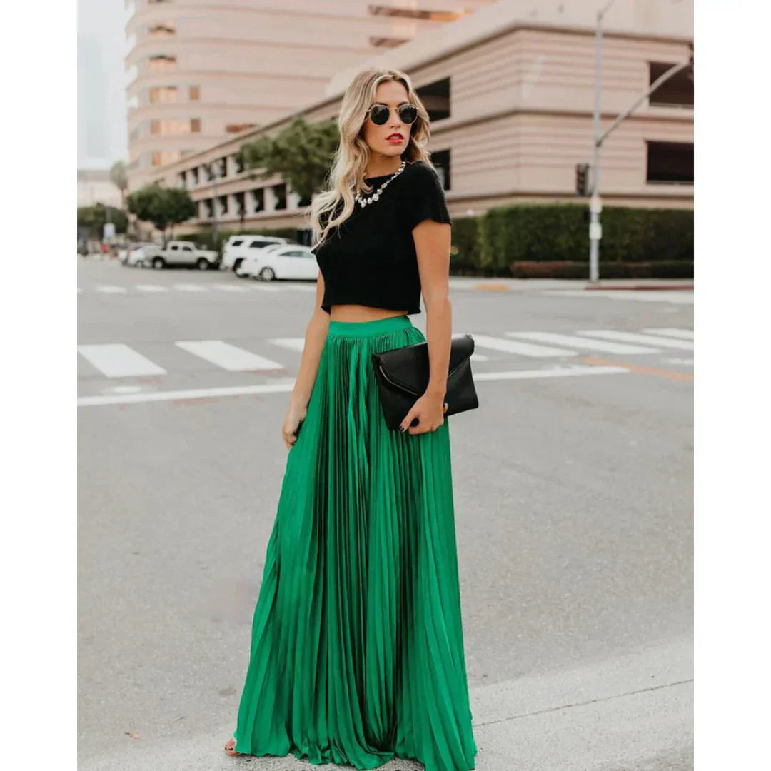 Valenzora | Pleated Maxi Skirt for Women