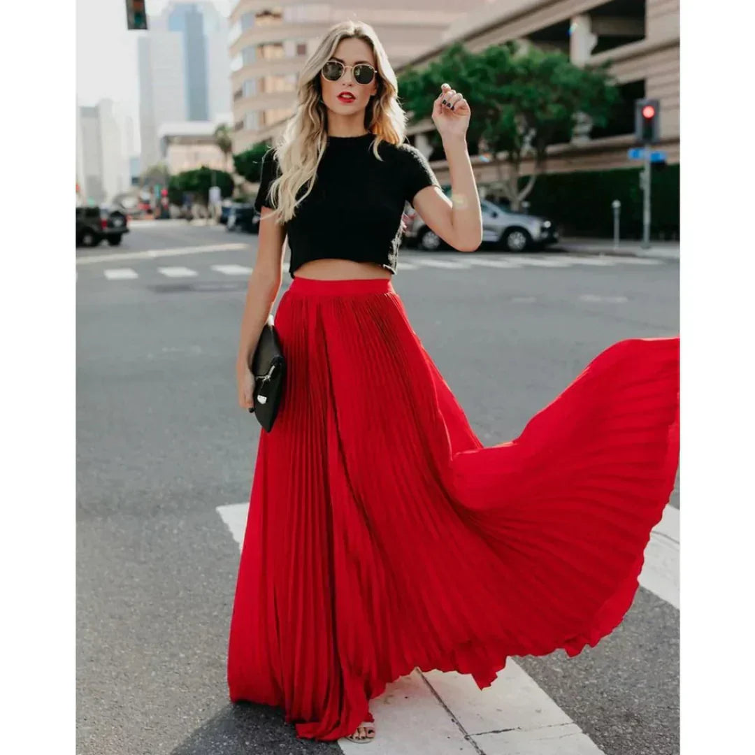 Valenzora | Pleated Maxi Skirt for Women