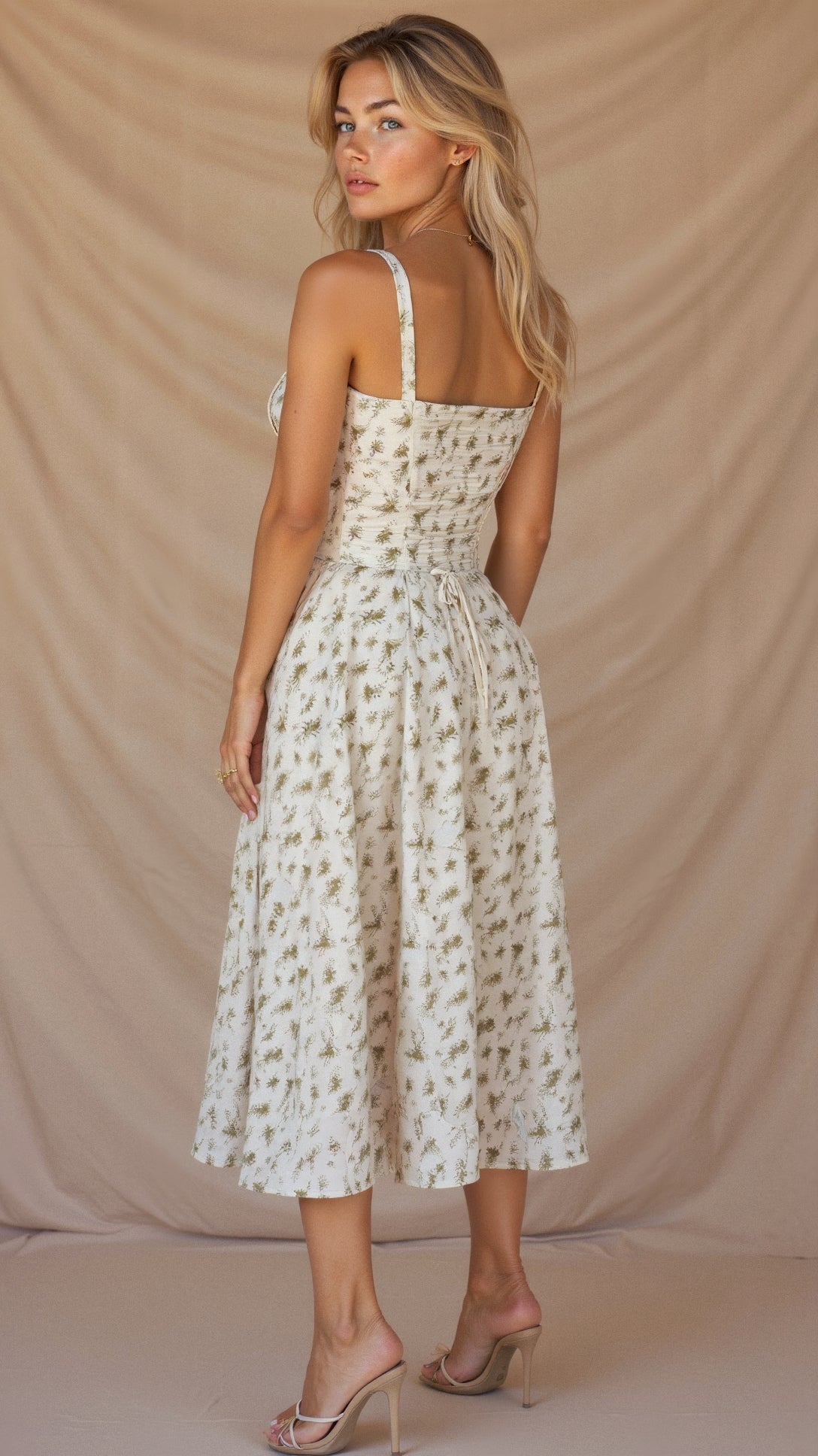 Valenzora | Summery Midi Dress with Straps & Slit - Airy, Elegant & Perfect for Warm Days