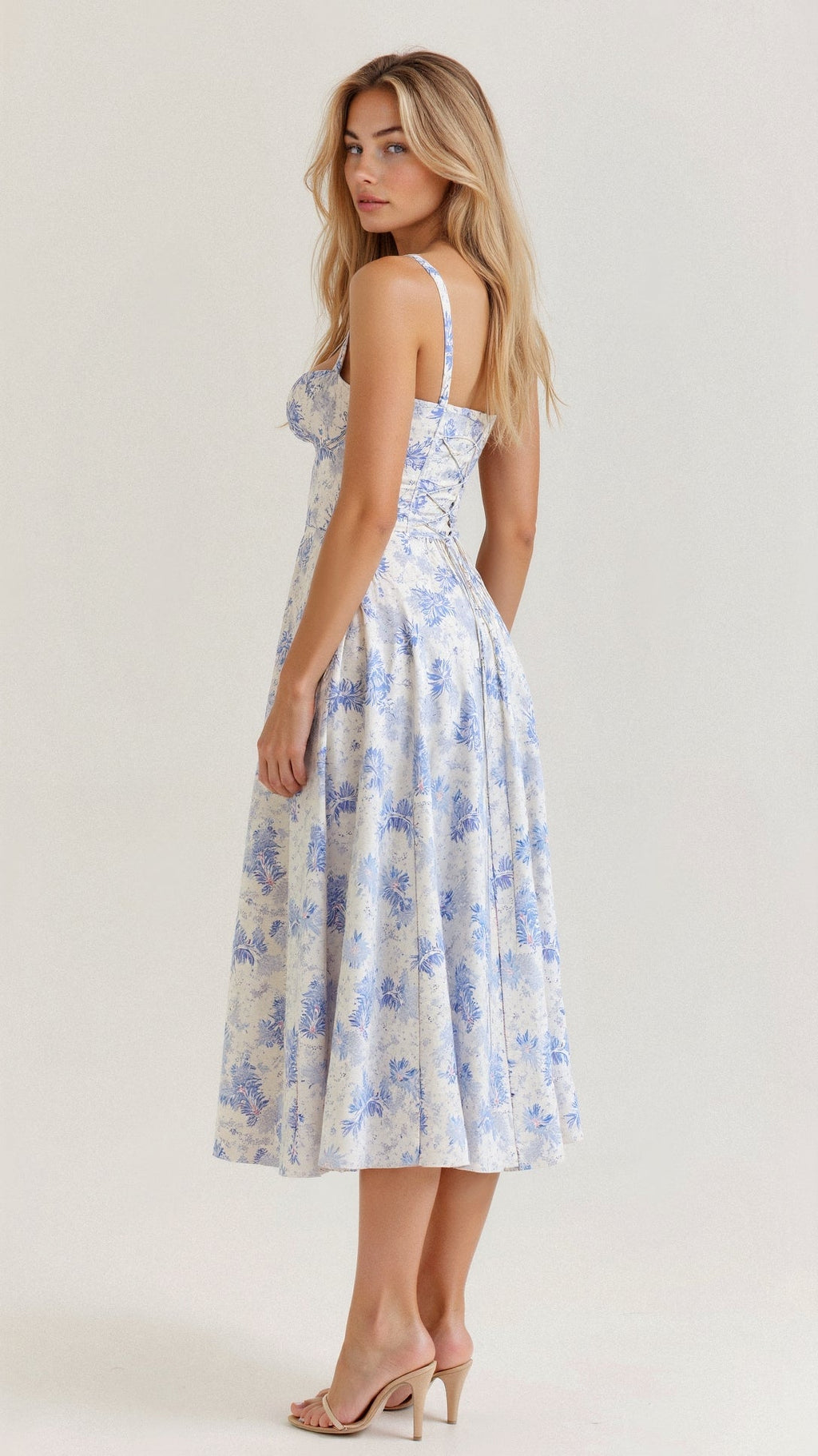 Valenzora | Summery Midi Dress with Straps & Slit - Airy, Elegant & Perfect for Warm Days