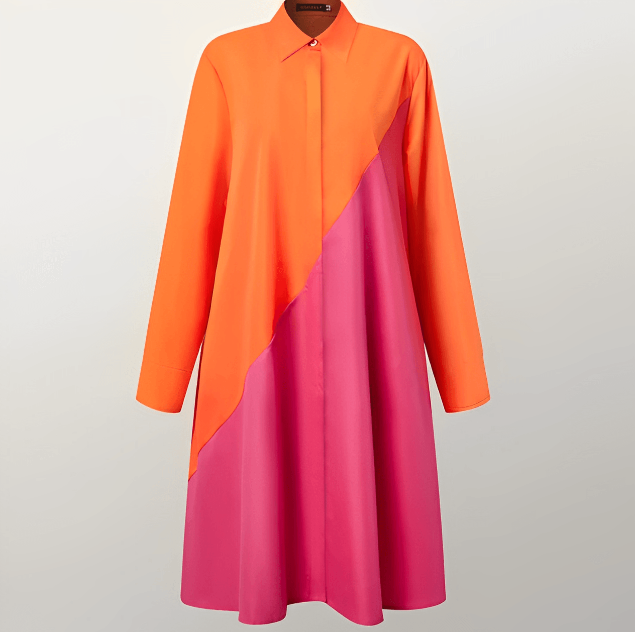 Hemdblusenkleid mit Umlegekragen und Dreiviertelärmeln