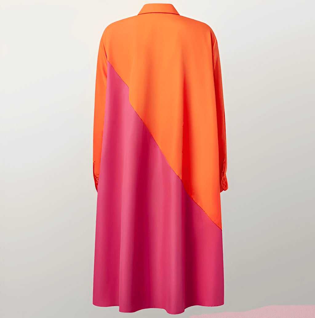 Hemdblusenkleid mit Umlegekragen und Dreiviertelärmeln