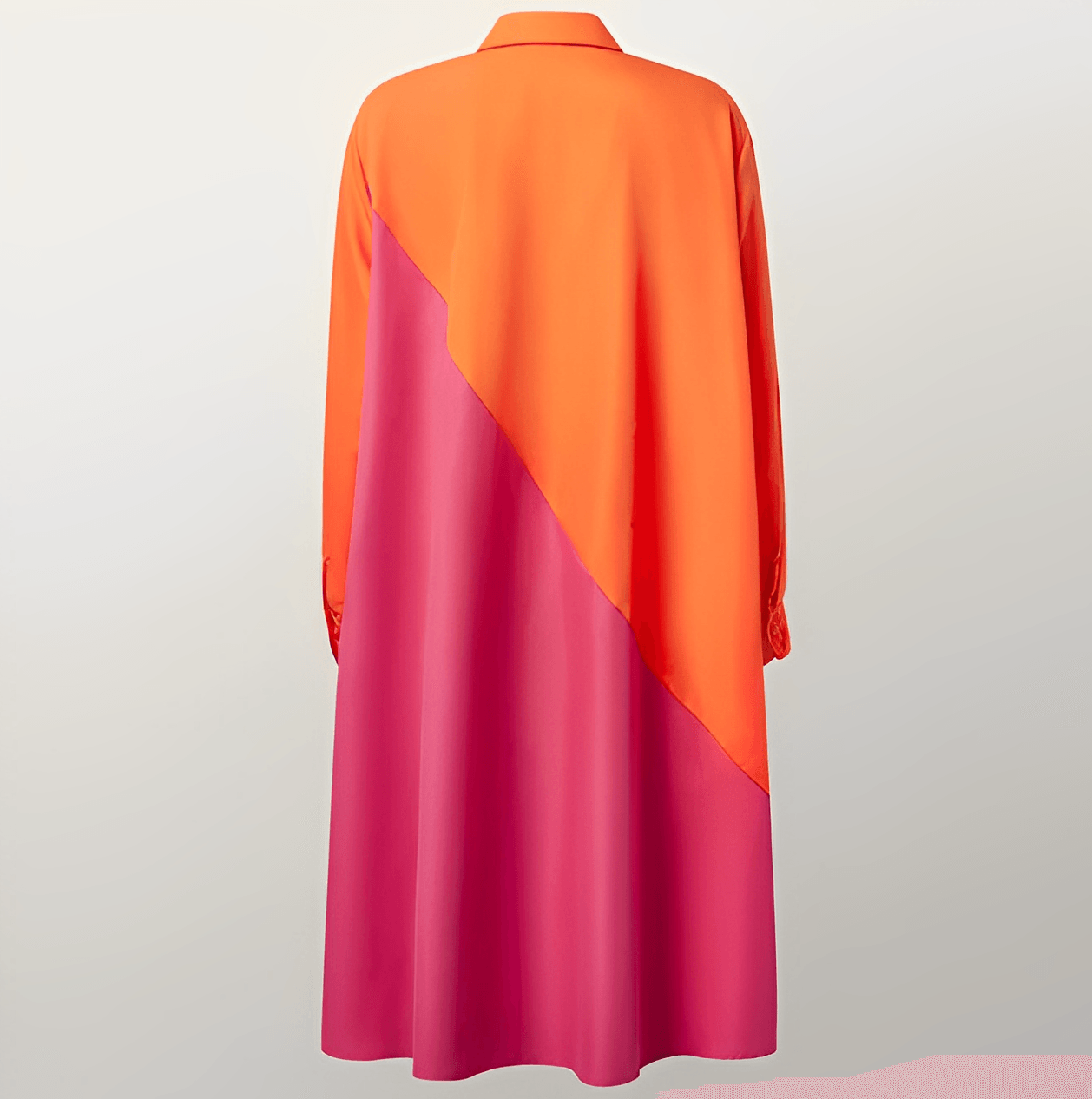 Hemdblusenkleid mit Umlegekragen und Dreiviertelärmeln