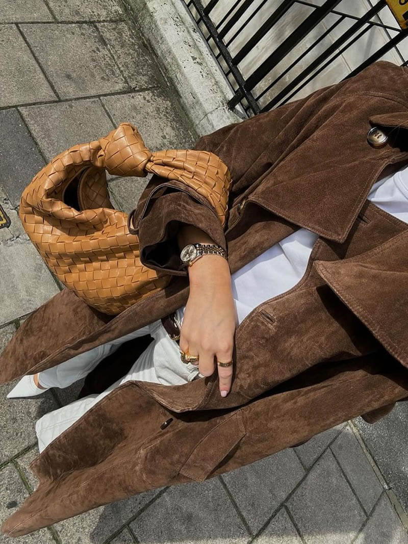 Valenzora | Vegan suede trench coat