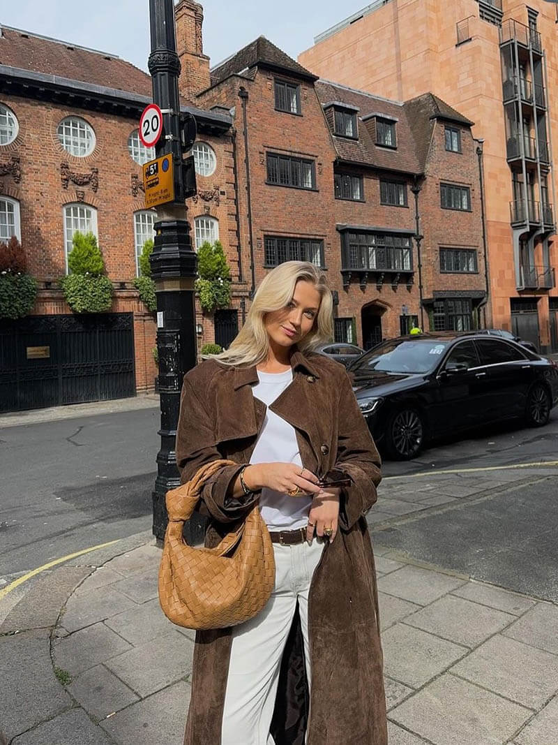 Valenzora | Vegan suede trench coat