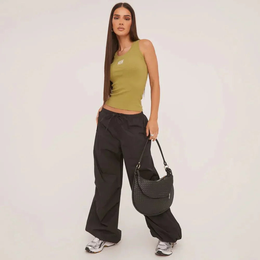 Valenzora | Geripptes Tanktop mit zarter Stickerei