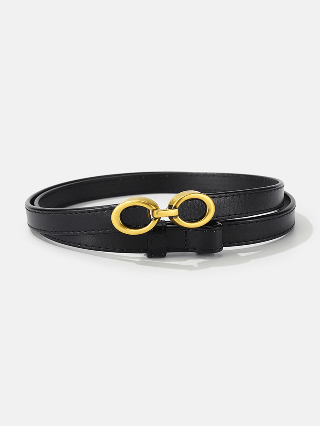 Valenzora | Elegant women's belt, narrow leather belt with ring closure