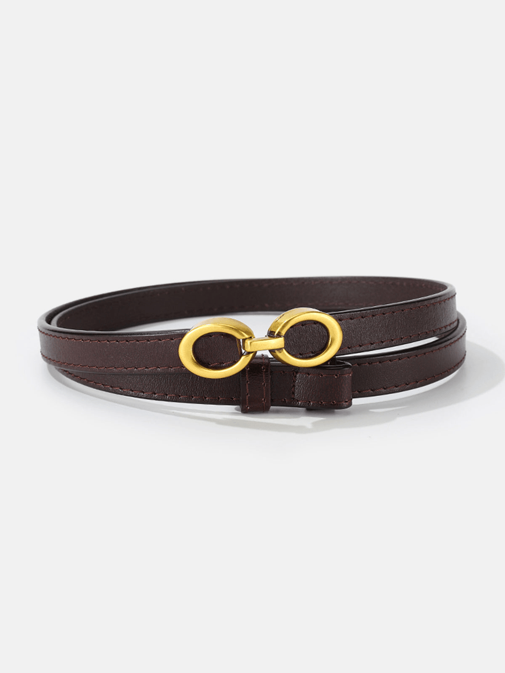 Valenzora | Elegant women's belt, narrow leather belt with ring closure