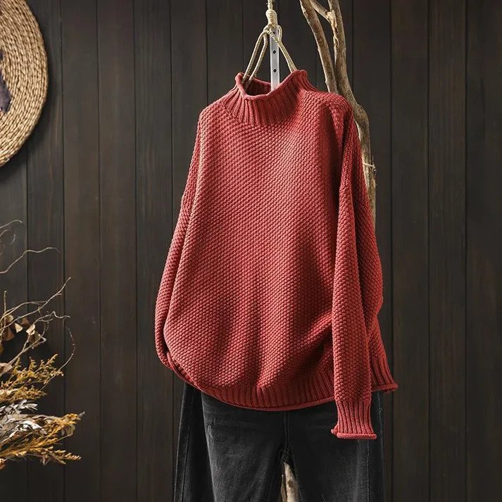 Women's knitted turtleneck sweater