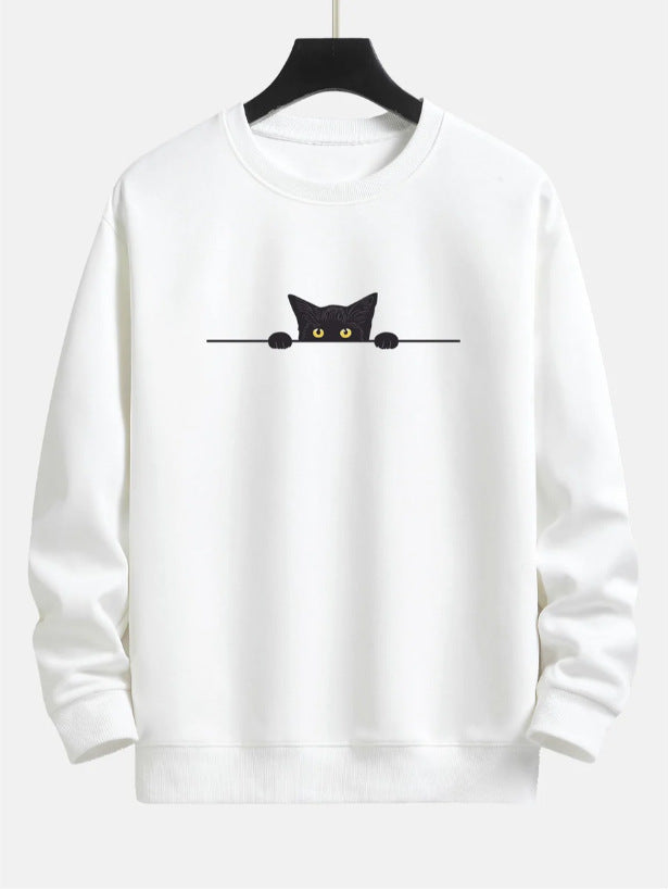 Valenzora | Relax Fit Sweatshirt with Black Cat Print
