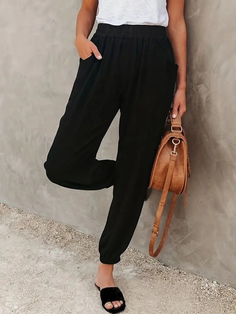 Valenzora - High-waisted long trousers