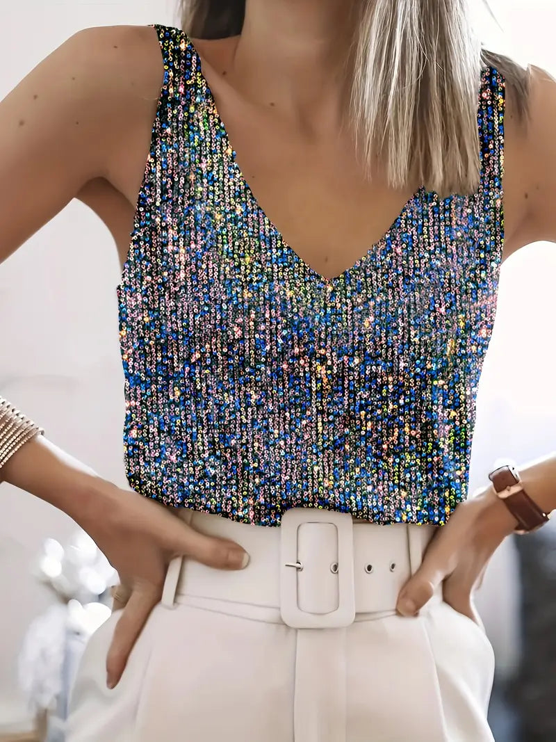 Valenzora | Elegant sleeveless top with sequins