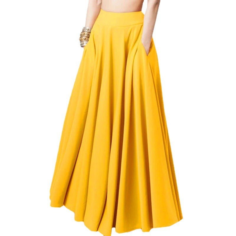 Valenzora | Solid-color mid-length pleated skirt for women