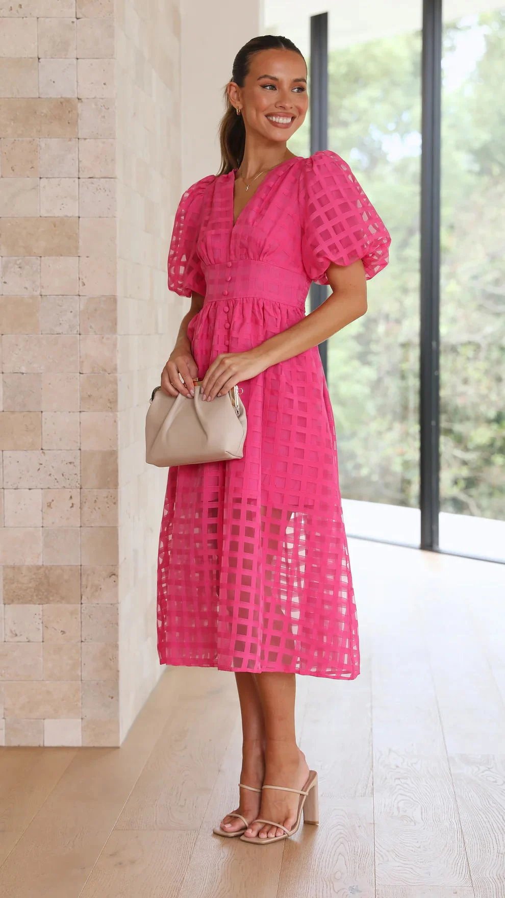 Valenzora | Midikleid mit Puffärmeln