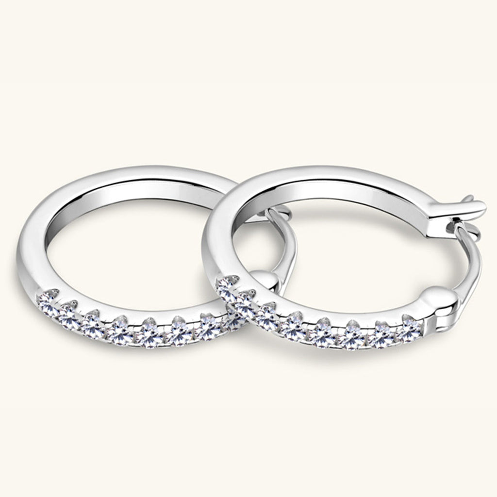 Valenzora | 925 Sterling Silver Moissanite Huggie Earrings