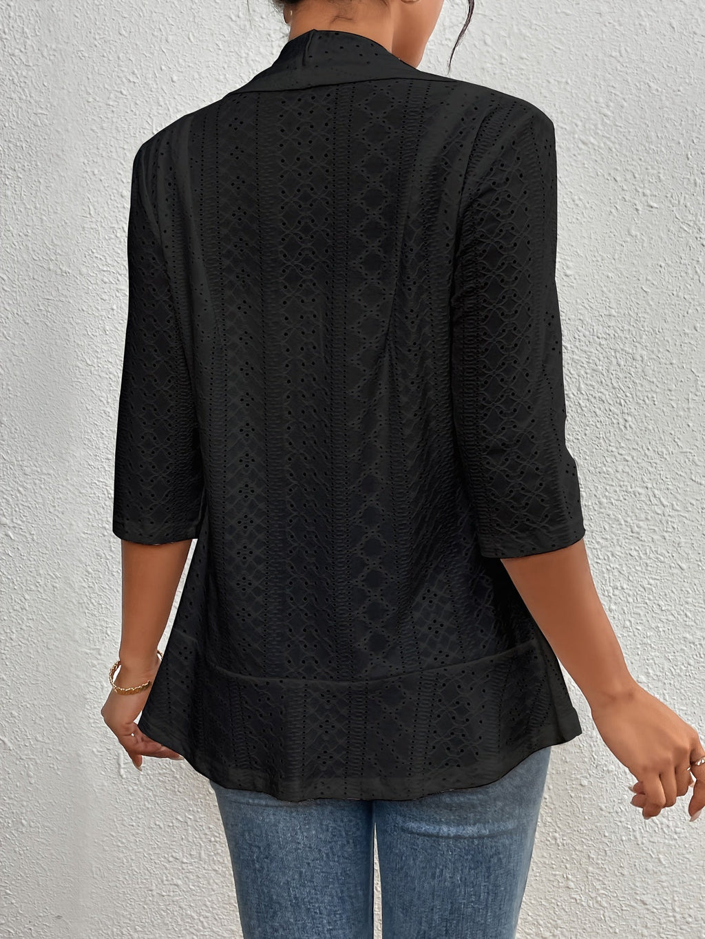 Valenzora | Women's blazer with 3/4 sleeves – open front, lightweight and elegant