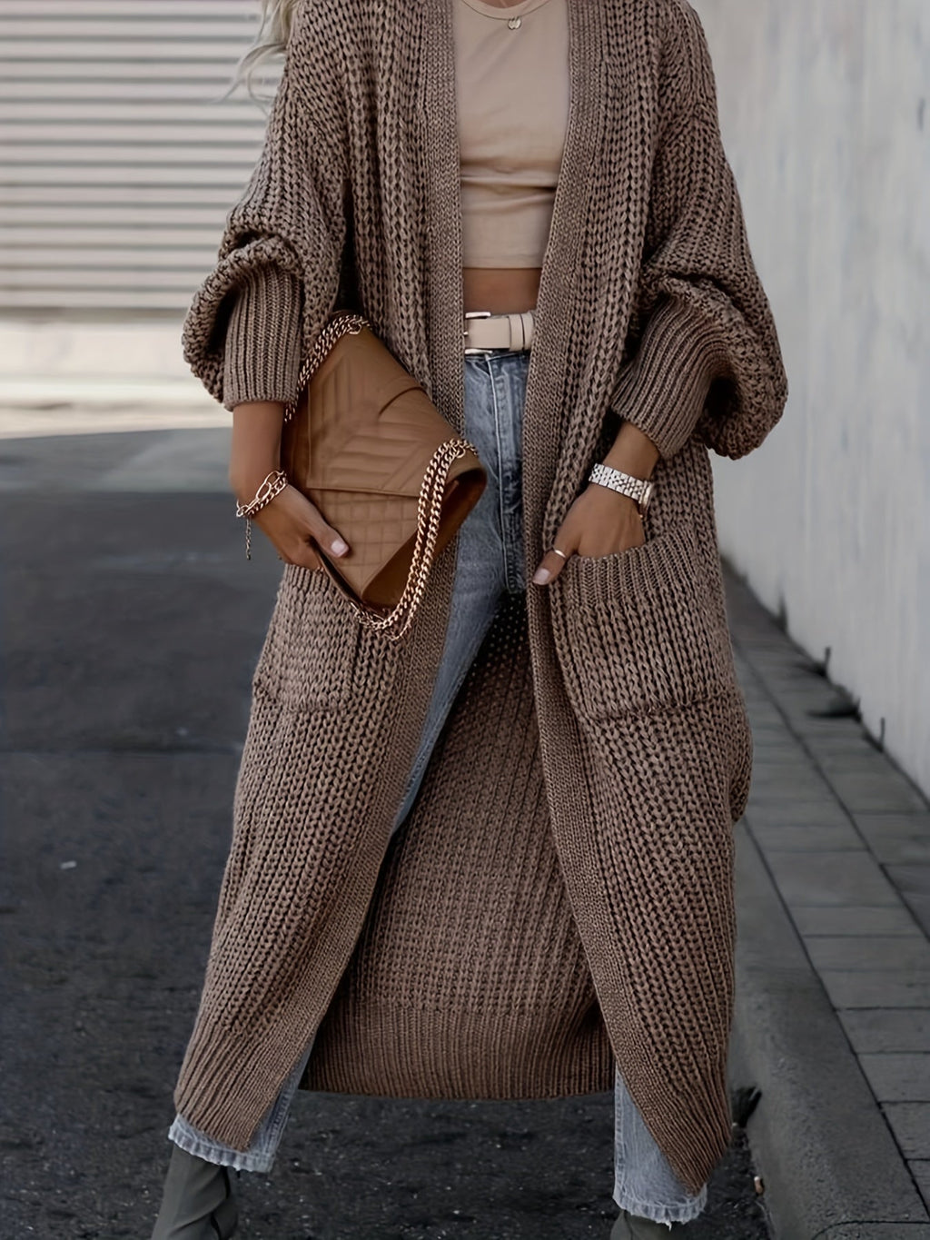 Valenzora Strickjacke aus Wolle mit Taschen für Damen | Perfekt für den Alltag
